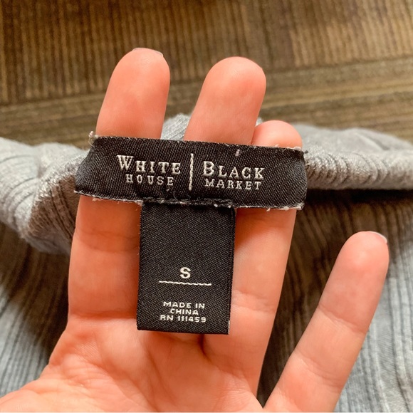 White House Black Market Gray Sweater with Silver Buttons - Picture 6 of 7